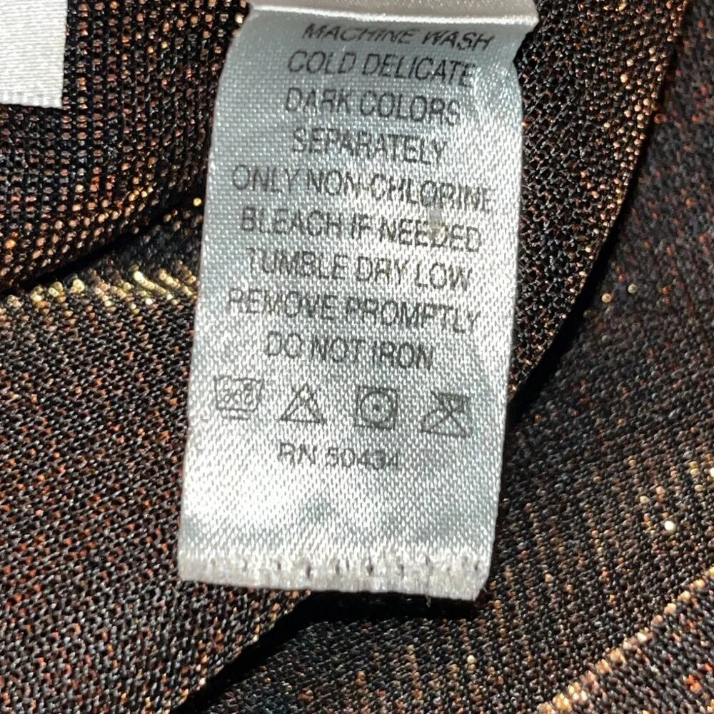 VINTAGE MARILY MONROE by WARNER'S COPPER METALLIC LONG SLIP DRESS SET  NWOT  M/L - Picture 13 of 16